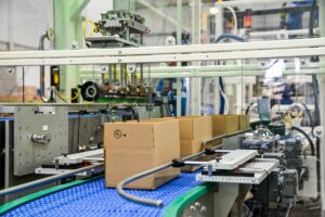 Boxes on a conveyor belt