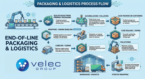 Process map of packaging and logistics flow